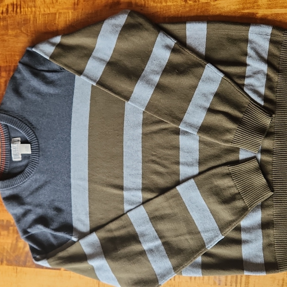 Duluth Trading Co Strongarm Stripe Crew Neck Sweater Mens XL TALL